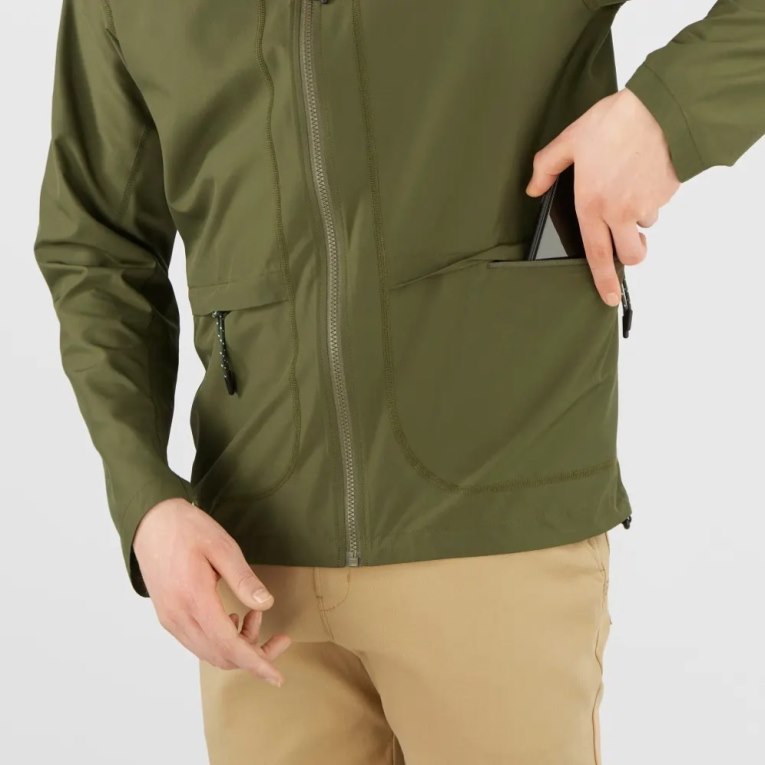 Olive Salomon Outlife Packable Shell U Men's Windbreaker | IE TJ3156